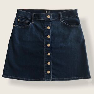 7 For All Mankind Dark Blue Mini Skirt